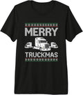 Merry TRUCKMAS Big Trucks Semi Truck Christmas Men Premium Tri-Blend T-Shirt