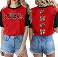 Football Shirts for Women Game Day Football Mom Tshirt Soccer Lover Bow Graphic Tee Shirt