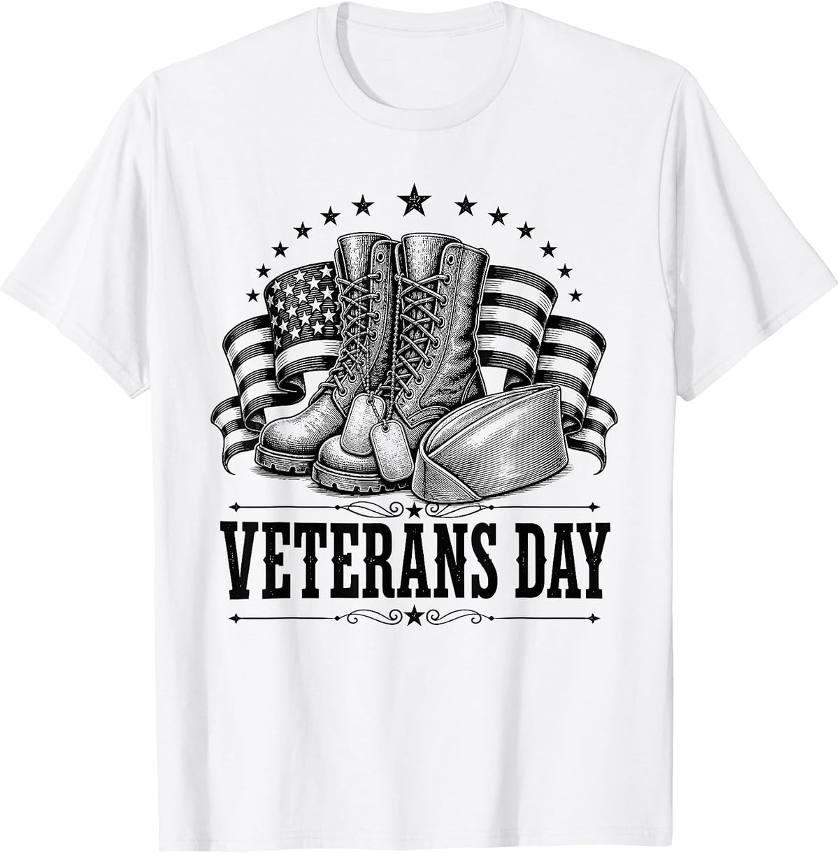 Veterans Day Patriotic Soldier Gear US Flag Vintage Veterans T-Shirt