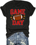Game Day Shirts for Women: Heart Football Graphic T-Shirt Gameday Outfits Casual Sport Mom Blouse Tops