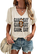 Baseball Mom Shirts for Women Baseball Game Day Graphic V Neck Short Sleeve Tee Top Softball Mom T Shirt