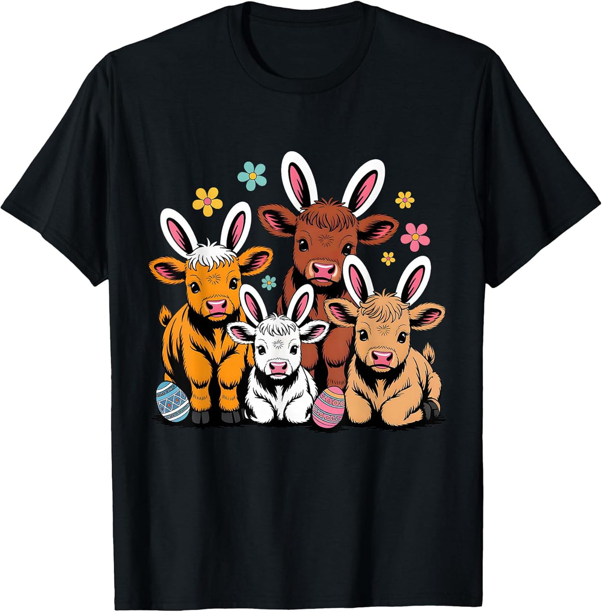 Easter Cow Calves Bunny Ears Cute Farm Animal Kids Women Men Unisex