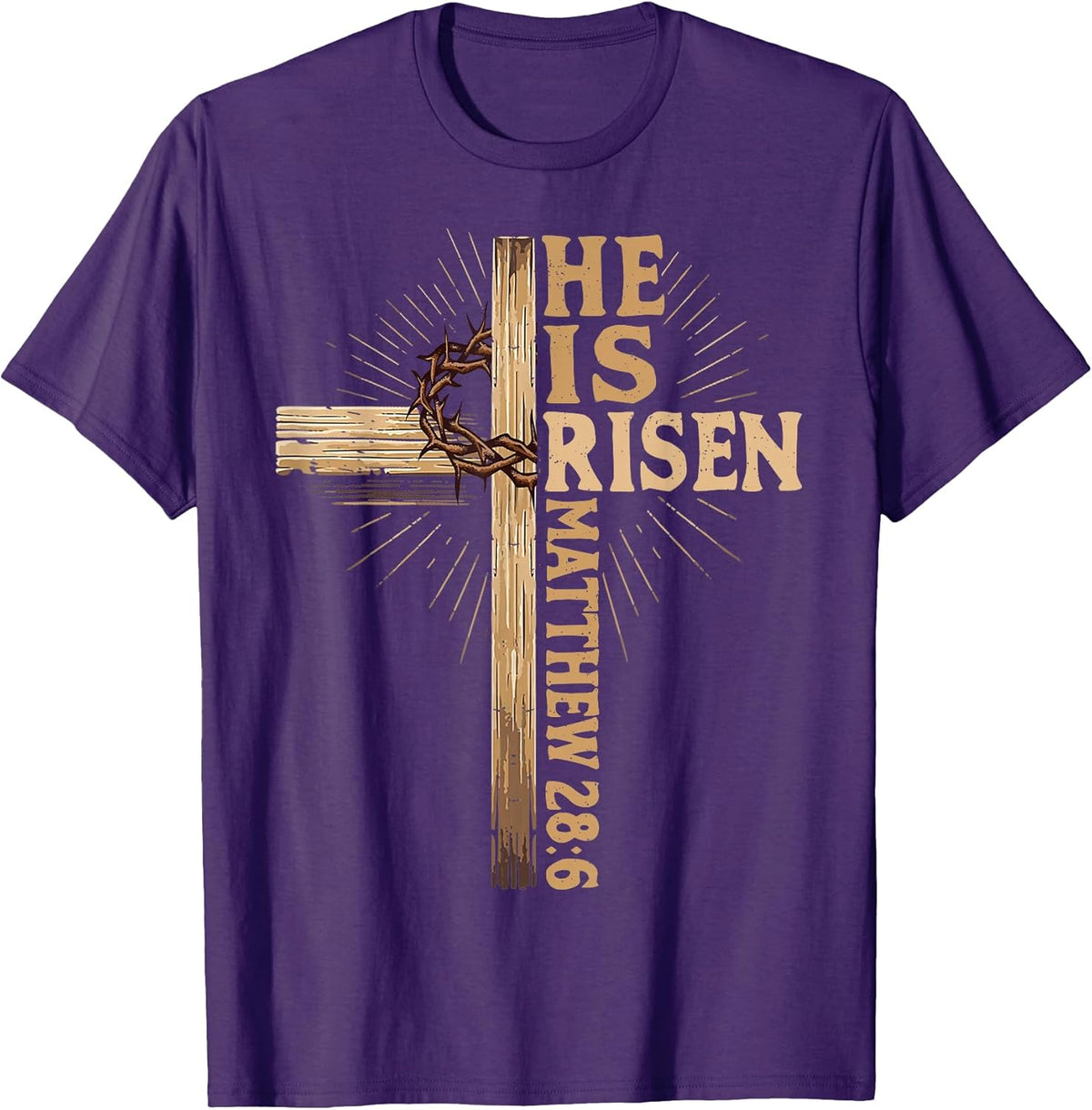 He Is Risen Christian Easter Jesus Religious Vintage Cross Unisex