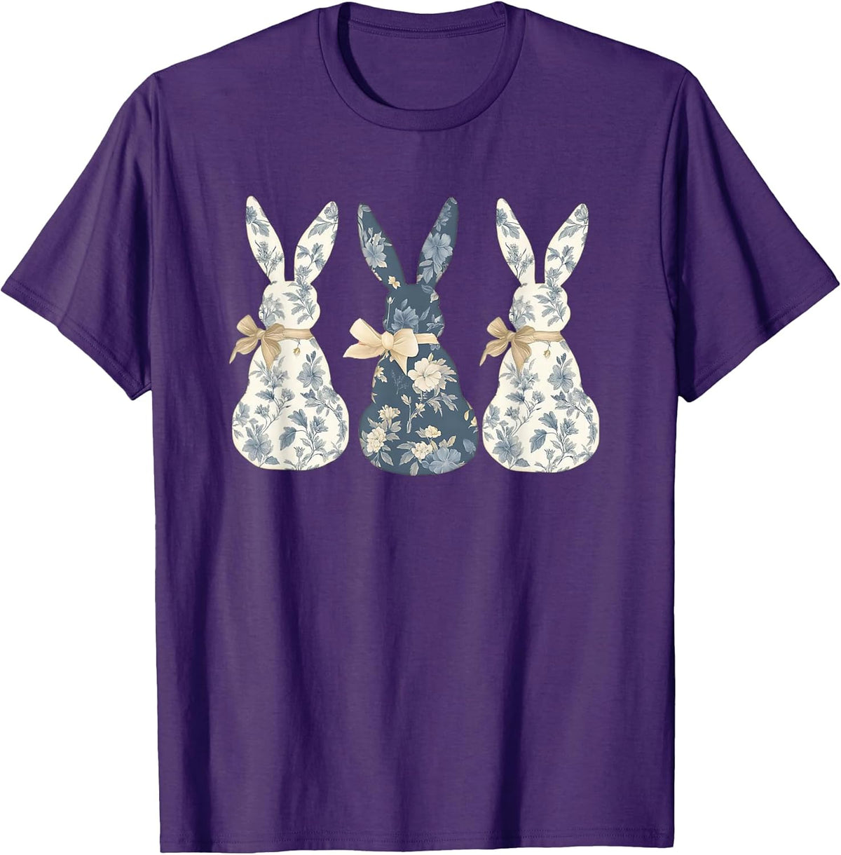 Floral Blue Bunny Cute Happy Easter Day Coquette Bow Flower Unisex