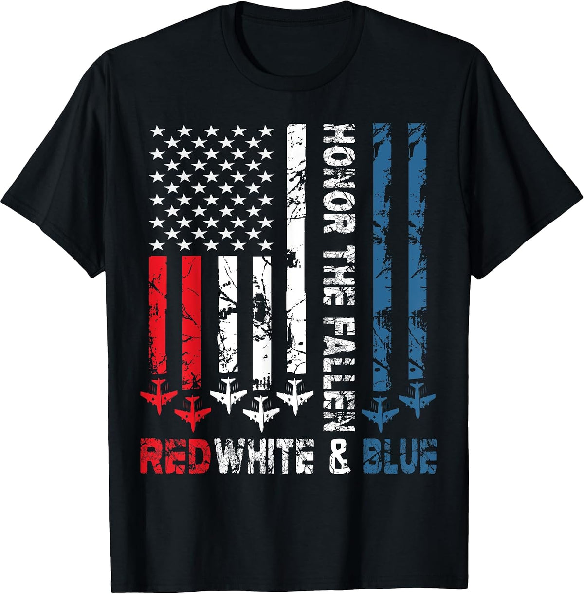 Honor the Fallen Red White and Blue - Veteran Themed T-Shirt