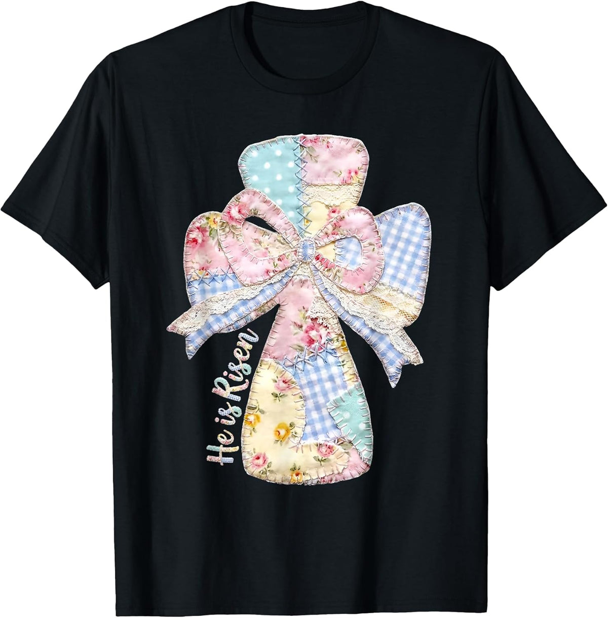 He is Risen Happy Easter Day Jesus Christian Cross Patchwork Unisex