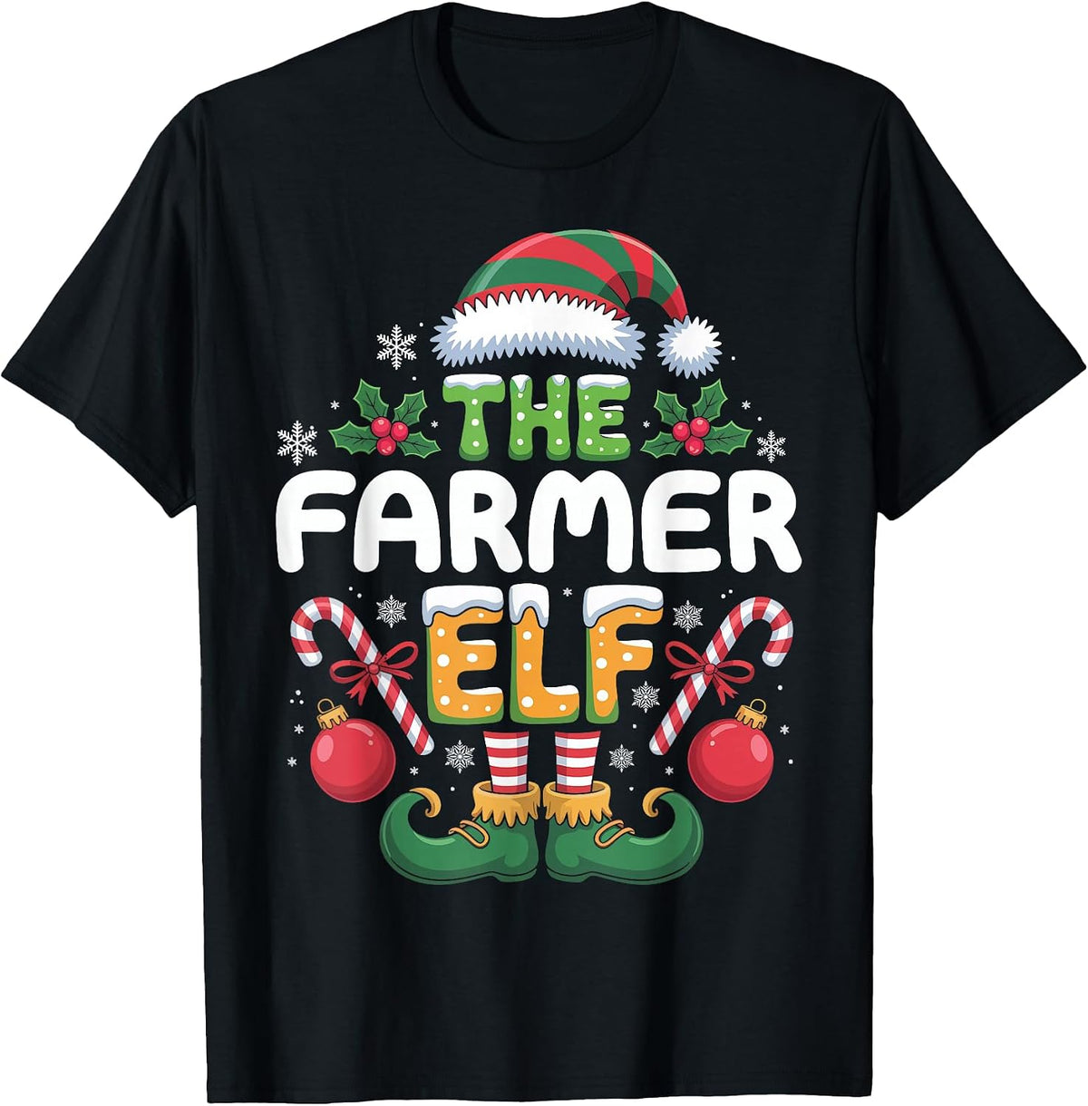 The Farmer Elf Matching Family Christmas T-Shirt