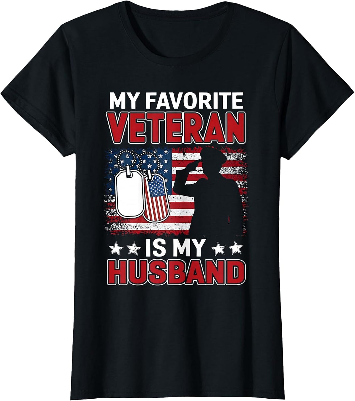 My Favorite Veteran is My Husband USA Flag Veterans Day T-Shirt