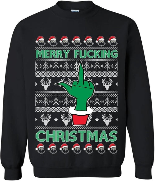 "Merry F*ucking Christmas Funny Xmas Ugly Christmas Sweater Sweatshirt – Your Ultimate Choice for Holiday Humor!
