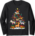Chicken Cow Farm Animal Farmer Christmas Tree Funny Xmas Long Sleeve T-Shirt