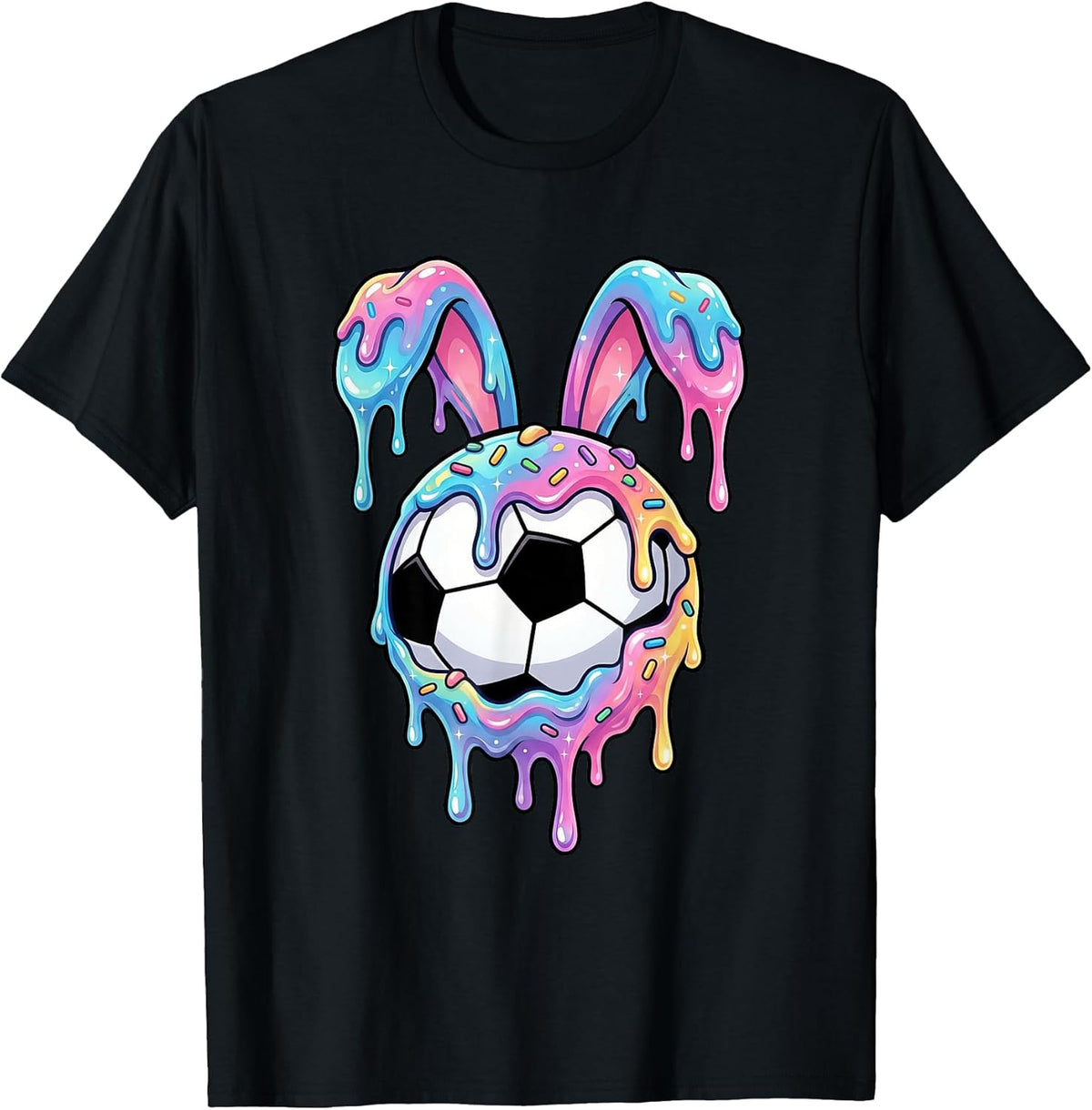 Soccer Easter Ice-Cream Drip Bunny-Ears Men Women Teens Unisex