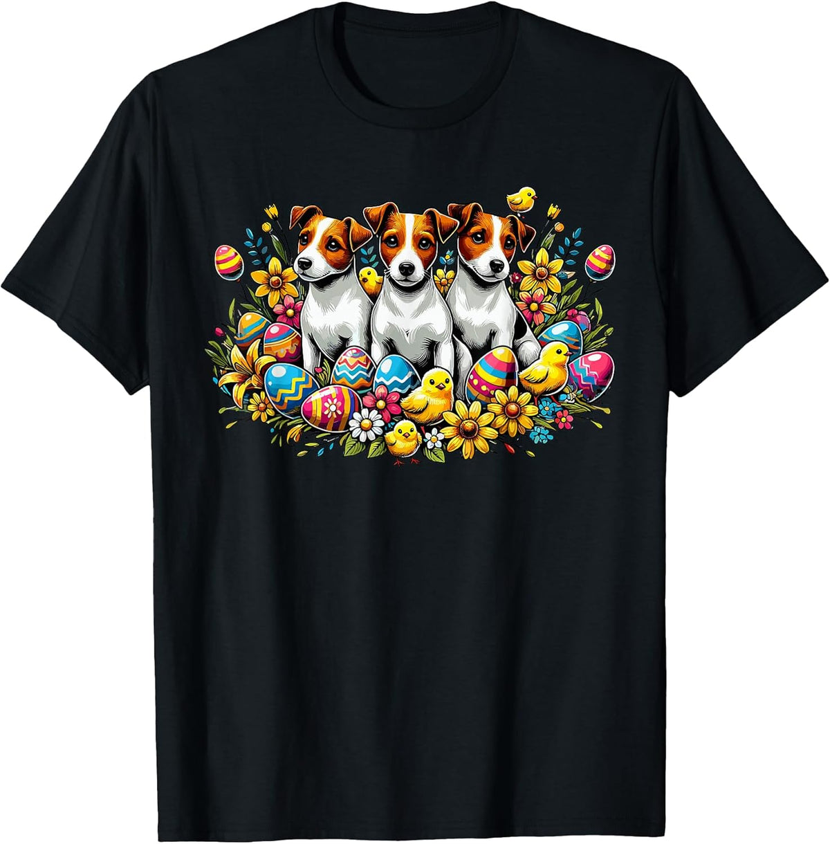 Cute Easter Jack Russel Dogs Easter Eggs Baby Chicks Dog Unisex