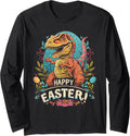 T Rex Dinosaur - Funny Happy Easter - Egg Kids Boys Girls Long Sleeve Unisex