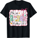 Easter Preppy He is Risen Cross Bow Christian Women Girls Unisex