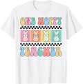 One Hoppy Teacher Bunny Easter Day Groovy Retro Boy Girl Unisex