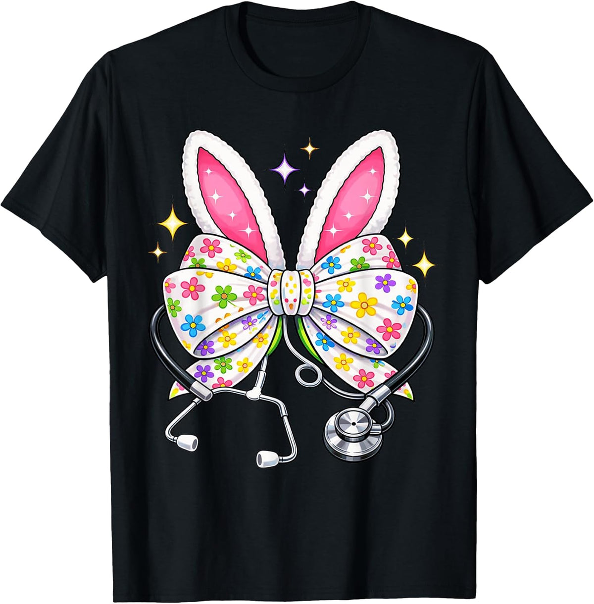 Nurses Coquette Bow Stethoscope Bunny Ears Easter Day Women Unisex