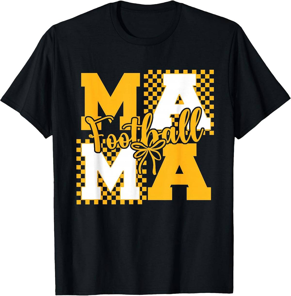 Football Mama Blue and Gold Game Day High School Football T-Shirt