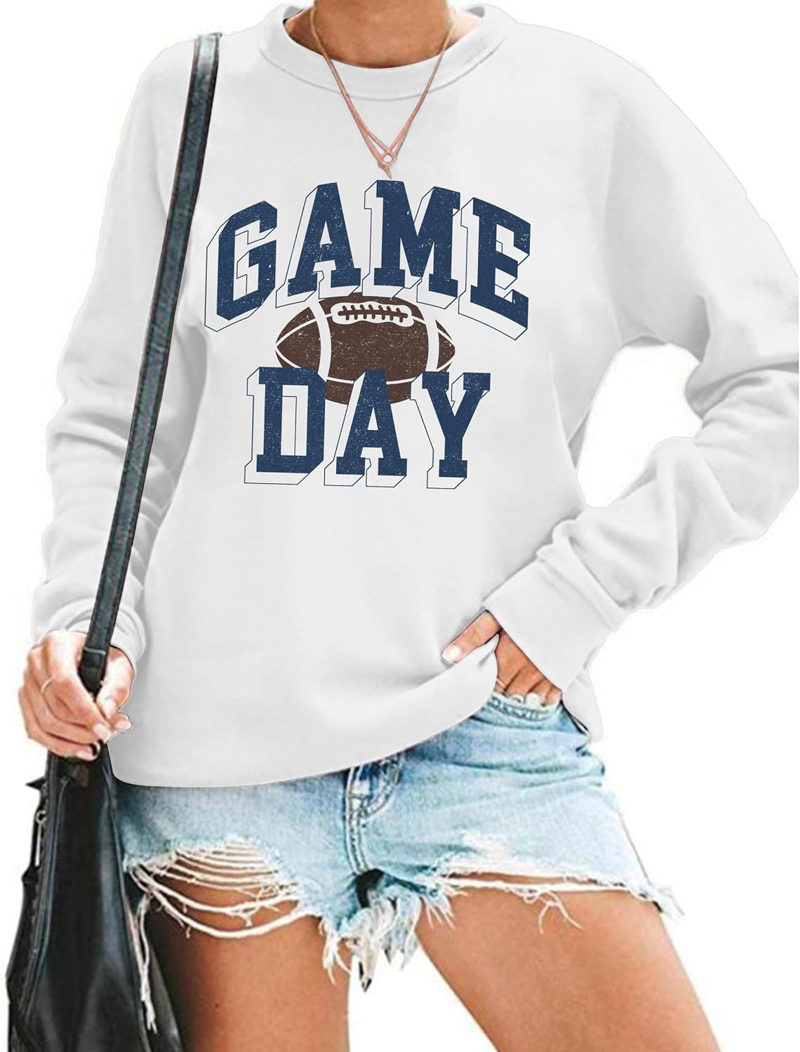 Women Football Sweatshirts Cute Game Day Sweatshirt Team Fans Pullover