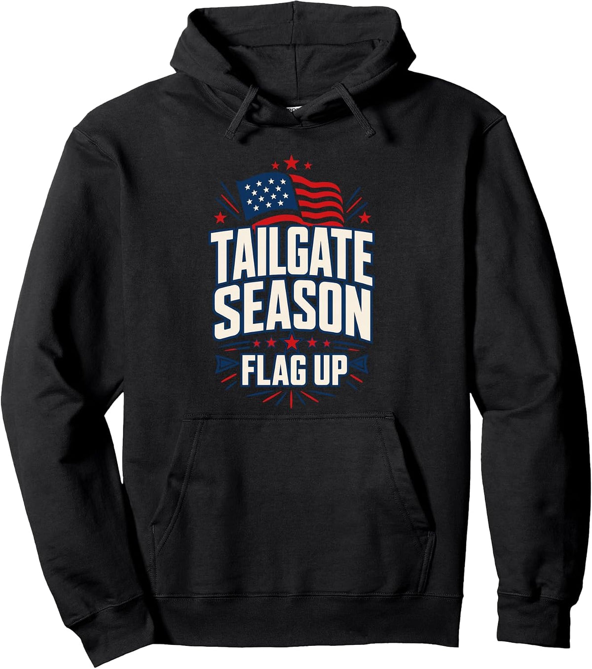 Tailgate Season Flag Up American USA Football Pullover Hoodie