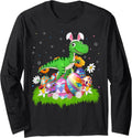Dinosaur Easter Egg Hunt Bunny Ear Dinosaur Easter Sunday Long Sleeve Unisex