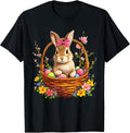Happy Easter Day Bunny Basket Floral Retro Women Kids Unisex