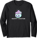 Happy Easter Skull Pastel Egg Basket Long Sleeve Unisex