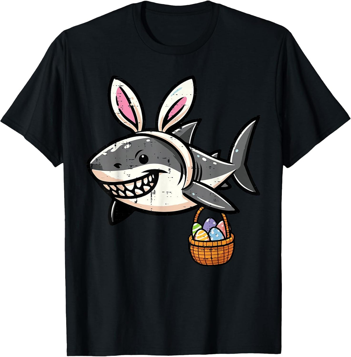 Easter Shark Bunny Ears Egg Basket Cute Boys Kids Youth Men Unisex