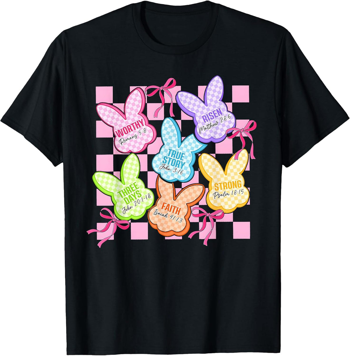 Christian Easter He is Risen Bunny Candy Coquette Bow Girly Unisex