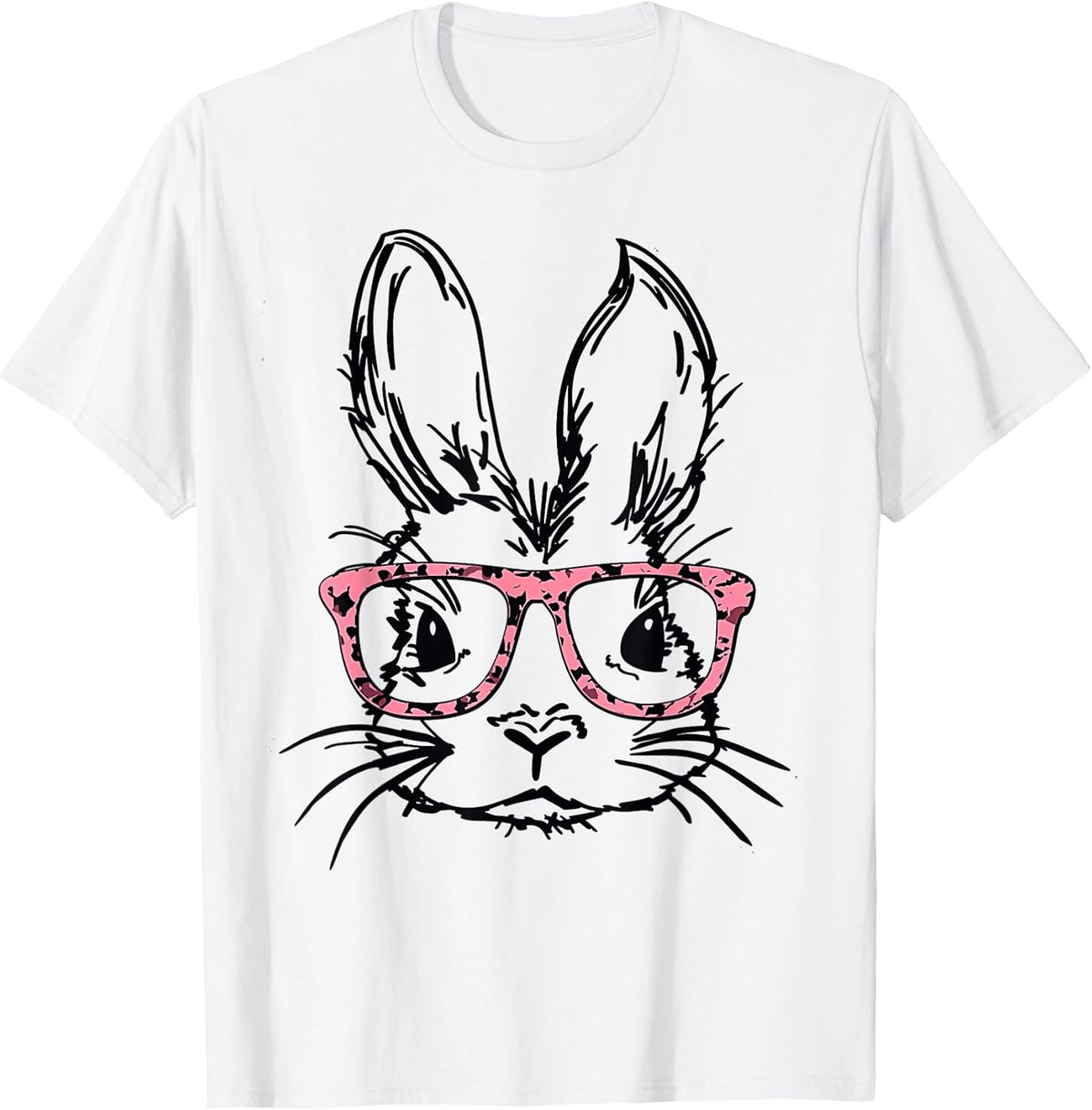 Cute Bunny With Glasses Leopard Print Easter Bunny Face Unisex