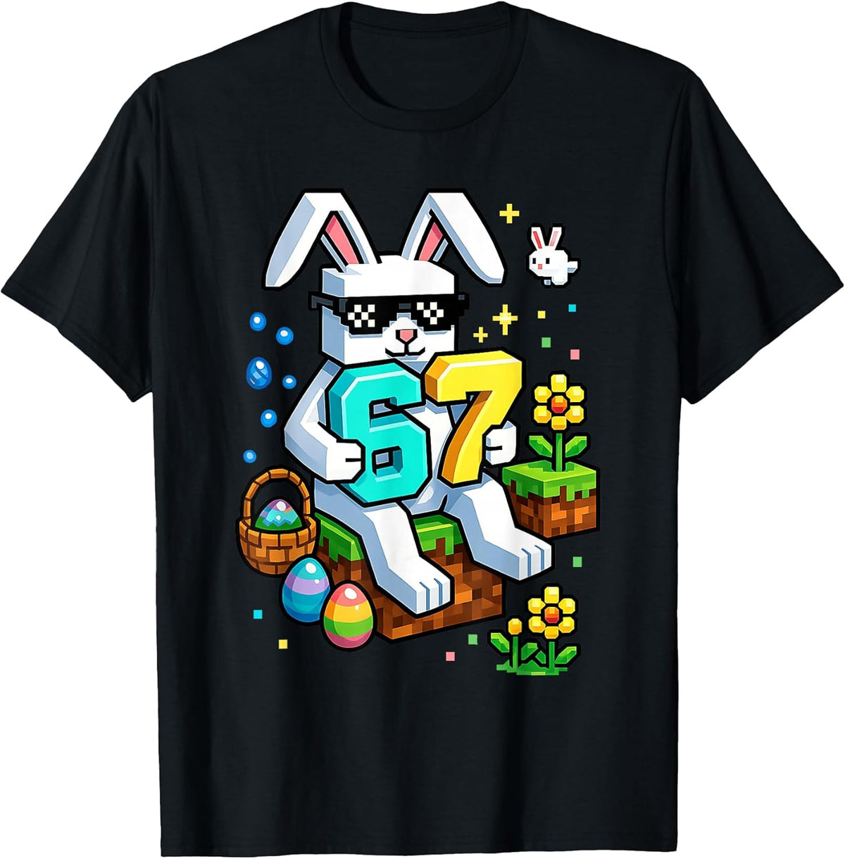 Boys Happy Easter Day Bunny Egg 6 7 Meme Easter Kids Gamer Unisex