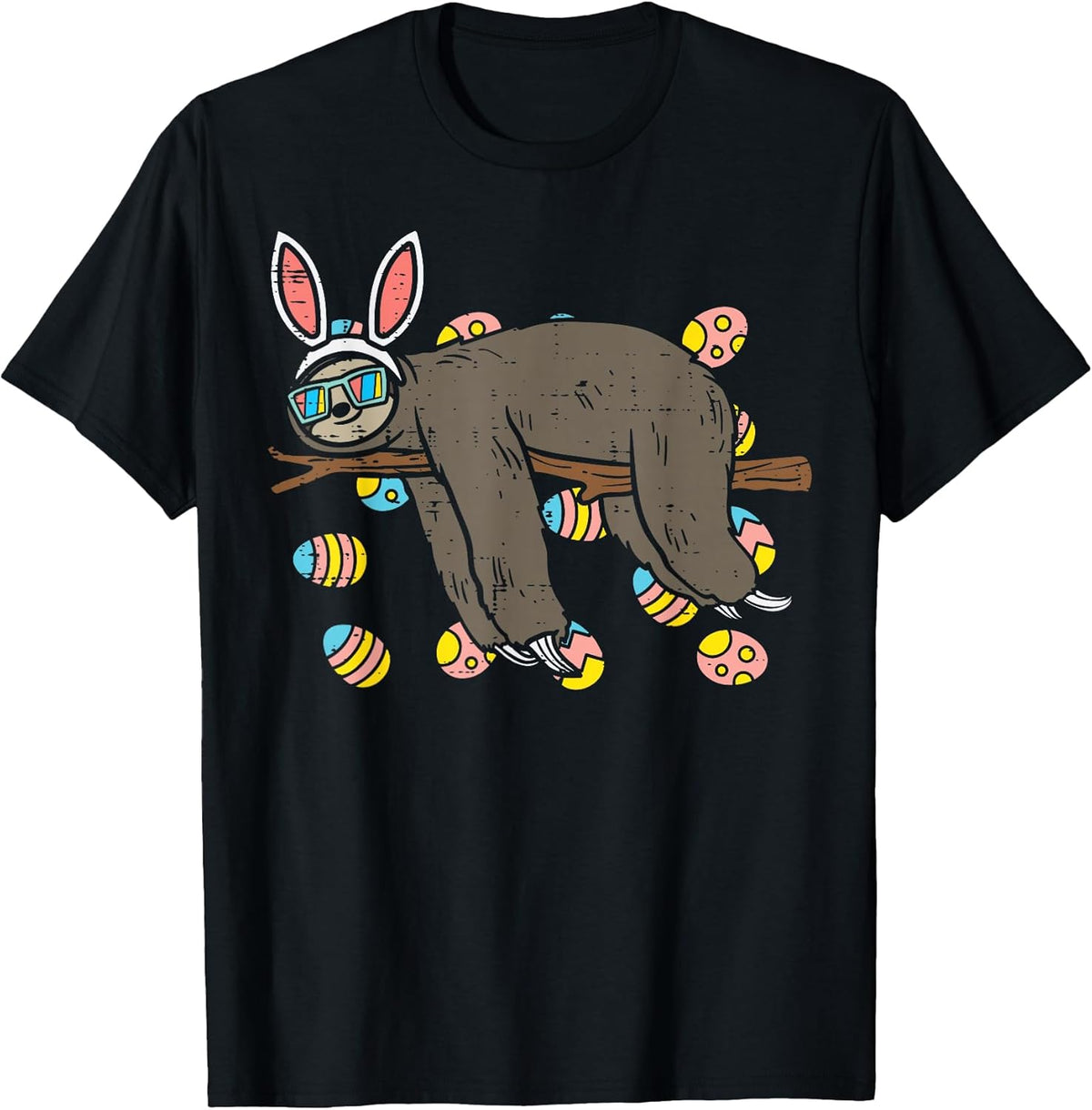 Sloth Bunny Ears Glasses Eggs Lazy Easter Day Animal Lover Unisex
