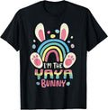 Cute Rainbow Easter Eggs Bunny Ears One Hoppy Unisex