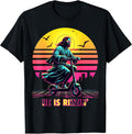 Retro He Is Rizzin Funny Scooter Has Rizzen Easter Christian Unisex