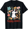 Happy Easter Bunny Floral Flower Vintage Rabbit Womens Girls Unisex