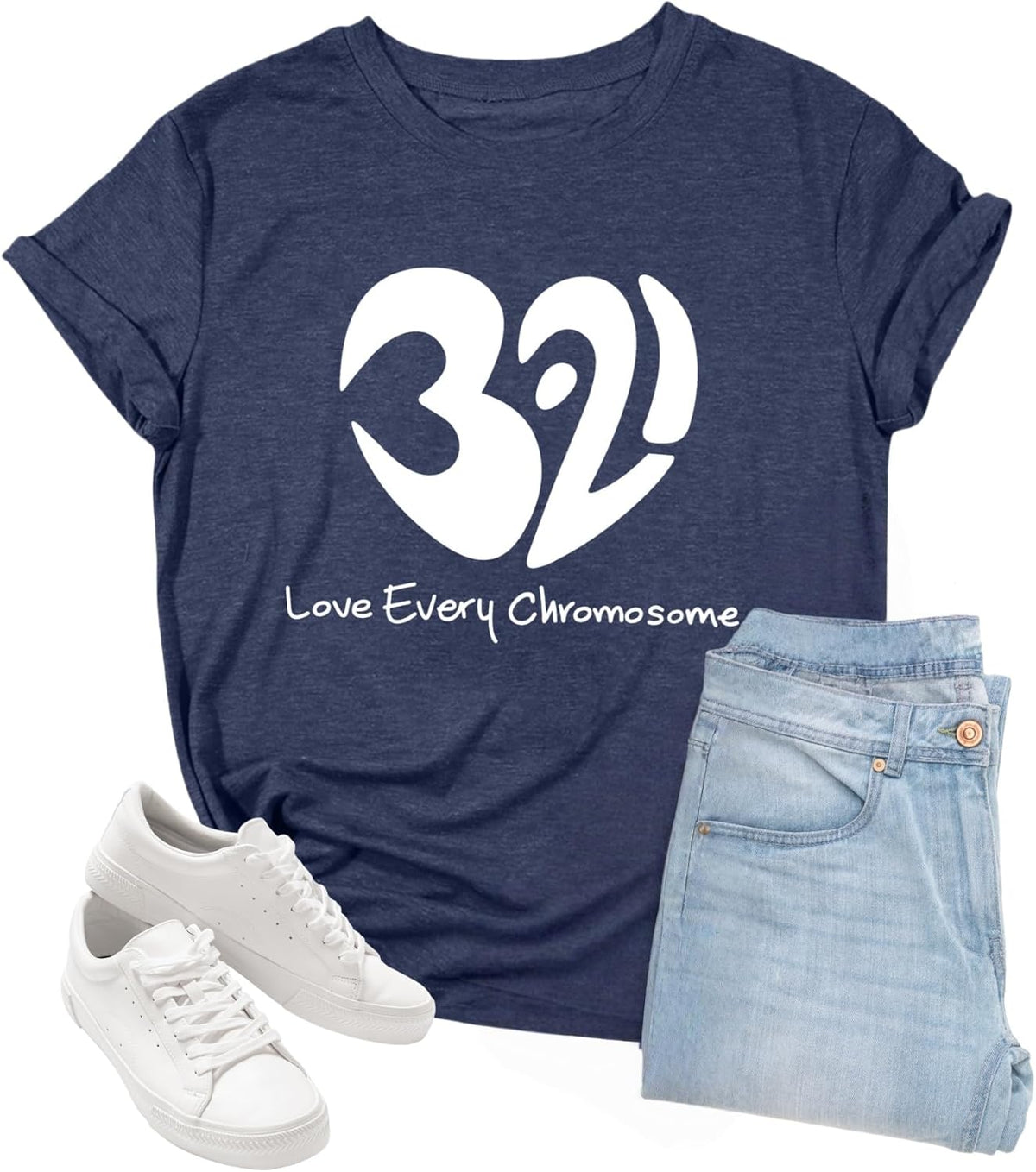 Down Syndrome Awareness Shirts Women World Down Syndrome Day Inspirational Shirt Casual Love Heart Graphic Tee