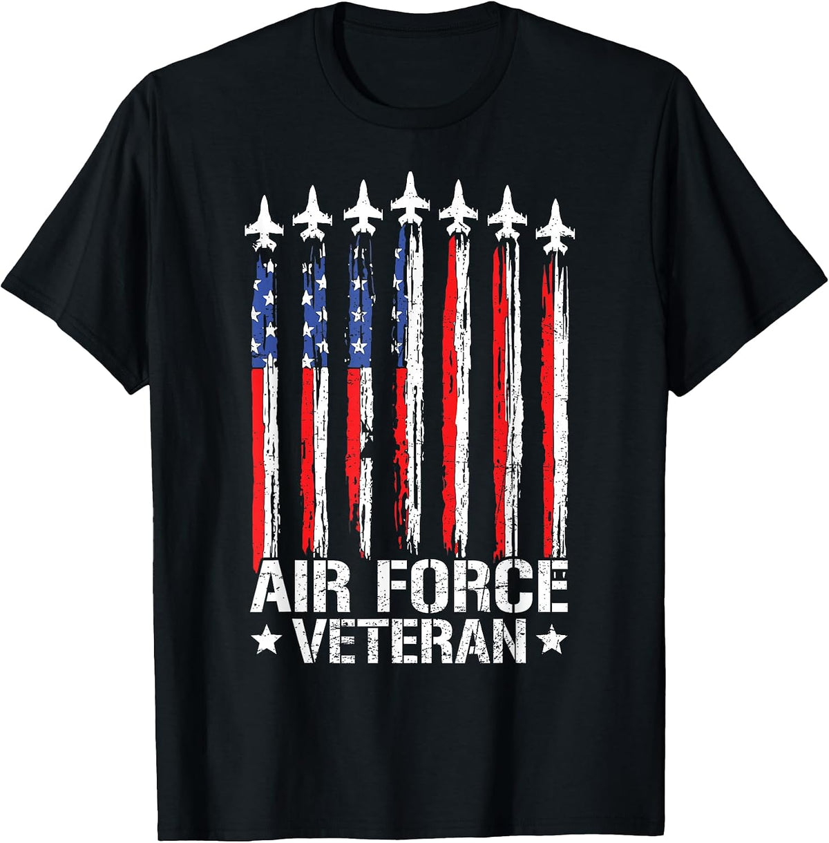 Patriotic US Air Force Veteran Flag USA American USAF Vet T-Shirt