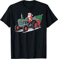 Santa Tractor Farm Truck Farmer Christmas Xmas Driving T-Shirt