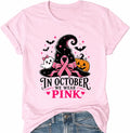 Breast Cancer Shirts for Women in October We Wear Pink Halloween Shirt