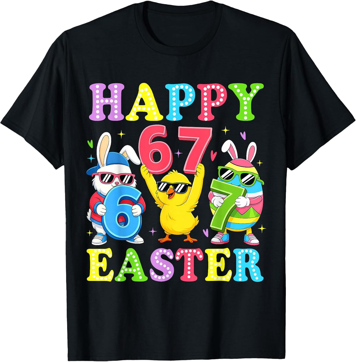 Happy Easter 67 Meme Dabbing Bunny Chick Egg Six Seven Kids Unisex