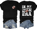 Football Mom Shirts for Women in My Football Mom Era Letter Printed T-Shirt Game Day Graphic Mama Short Sleeve Sports Tee Top
