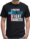 Diabetes Awareness Shirt, Together We Can Fight Diabetes Tee-Shirt, Diabetes Support Shirt, USA Flag Diabetes Tees