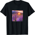 Lupine Flower Field Beautiful Sunset Merch