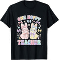 One Hoppy Teacher Cute Easter Bunny Pastel Unisex