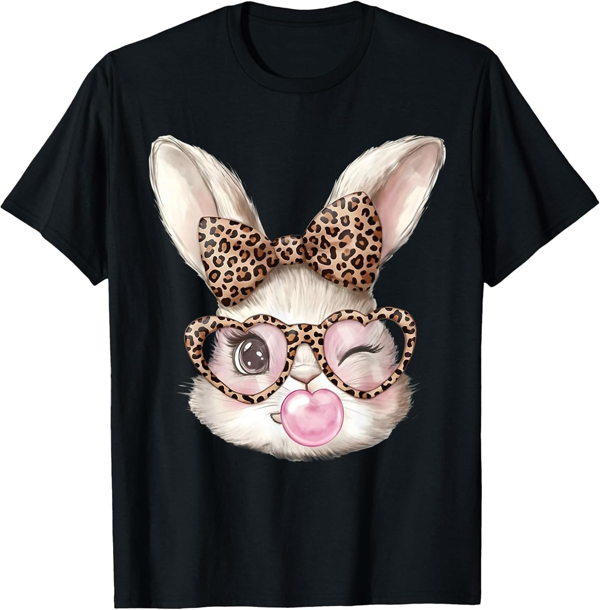 Easter Bunny Cute Glasses Leopard Bunny Rabbit Easter Girls Unisex
