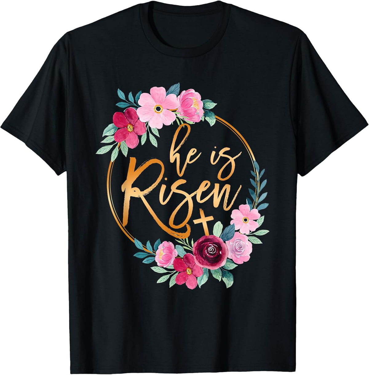 He is Risen Jesus Christian Easter Floral Wreath Women Girls Unisex