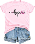Breast Cancer Shirt Women Pink Ribbon Hope Tee Survivor Support T Shirt Top