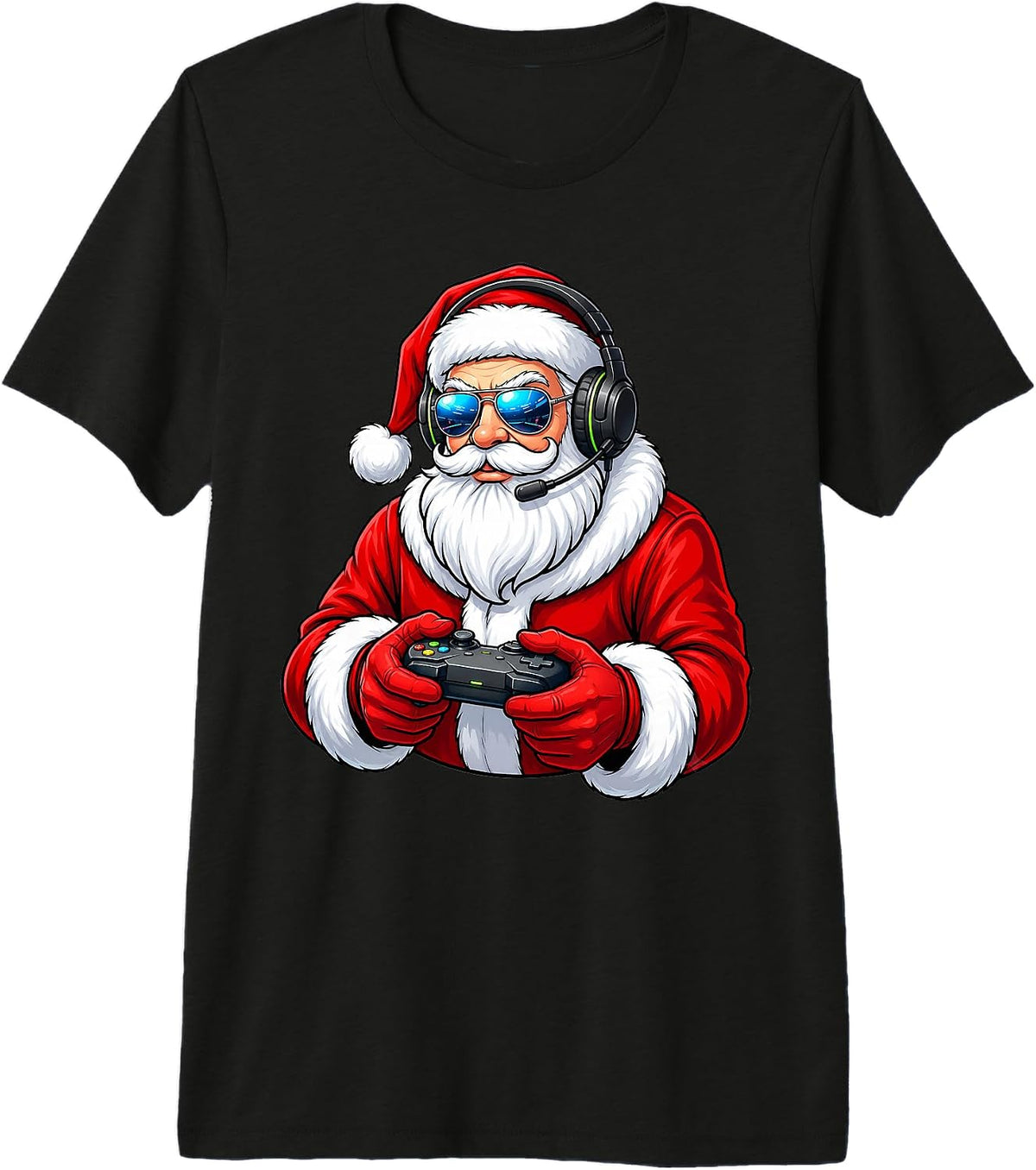 Cool Santa Gamer Gaming Video Game Christmas Premium Tri-Blend T-Shirt