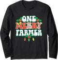 One Merry Farmer Christmas Xmas Farming Long Sleeve T-Shirt