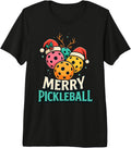 Merry Pickleball Christmas Funny Sports Graphic Premium Tri-Blend T-Shirt