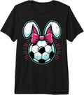 Easter Soccer Ball Bunny Ears Bow Cute Boys Girls Kids Youth Premium Tri-Blend Unisex